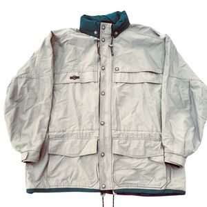 Vintage 90s Columbia Tan Teal Purple 3-in-1 Interchange Ski Rain Jacket XL